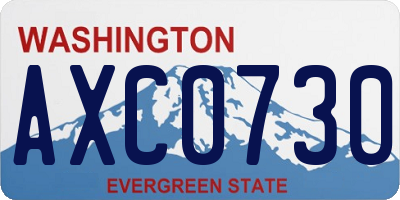 WA license plate AXC0730