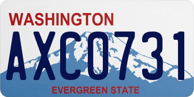 WA license plate AXC0731