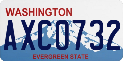 WA license plate AXC0732