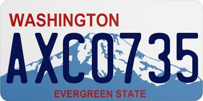 WA license plate AXC0735
