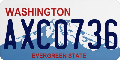 WA license plate AXC0736