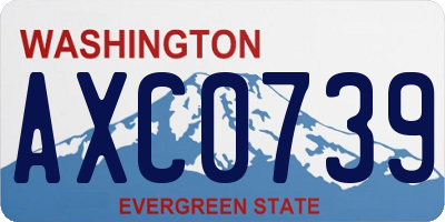 WA license plate AXC0739
