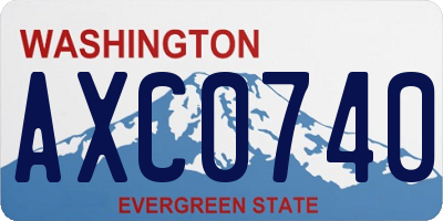 WA license plate AXC0740