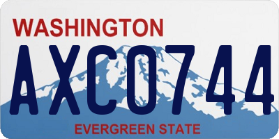 WA license plate AXC0744