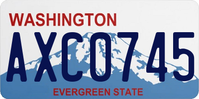 WA license plate AXC0745
