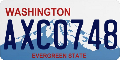 WA license plate AXC0748