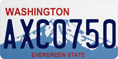 WA license plate AXC0750