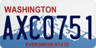 WA license plate AXC0751