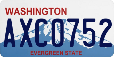 WA license plate AXC0752
