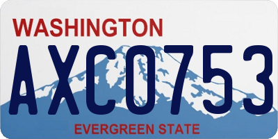 WA license plate AXC0753