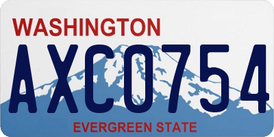 WA license plate AXC0754