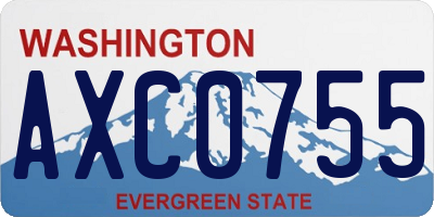 WA license plate AXC0755