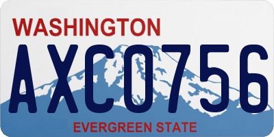 WA license plate AXC0756