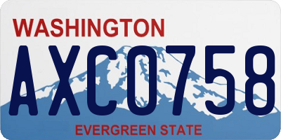 WA license plate AXC0758