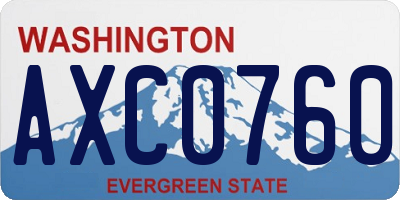 WA license plate AXC0760