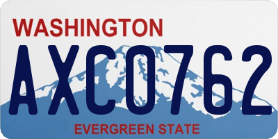 WA license plate AXC0762