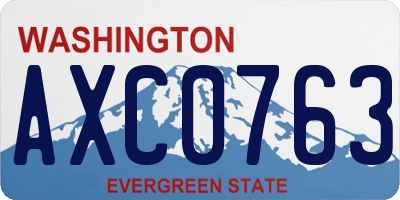 WA license plate AXC0763
