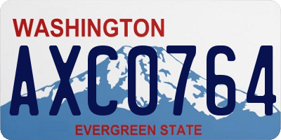 WA license plate AXC0764
