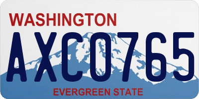 WA license plate AXC0765
