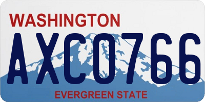 WA license plate AXC0766