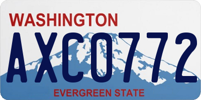 WA license plate AXC0772