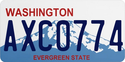 WA license plate AXC0774
