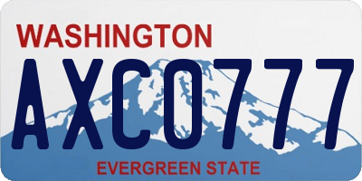 WA license plate AXC0777