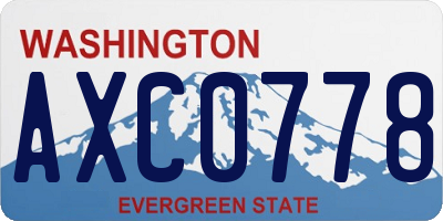 WA license plate AXC0778