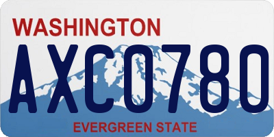 WA license plate AXC0780