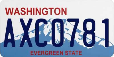 WA license plate AXC0781
