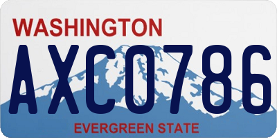 WA license plate AXC0786