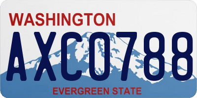 WA license plate AXC0788