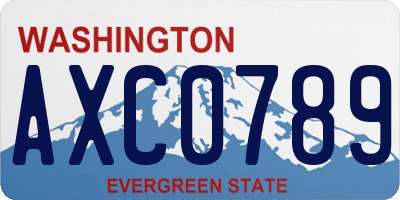 WA license plate AXC0789
