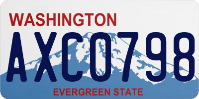 WA license plate AXC0798