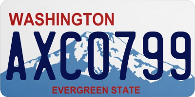WA license plate AXC0799