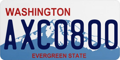 WA license plate AXC0800