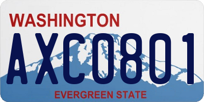 WA license plate AXC0801