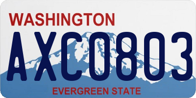 WA license plate AXC0803