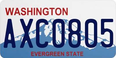 WA license plate AXC0805