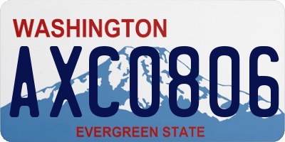 WA license plate AXC0806