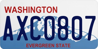 WA license plate AXC0807