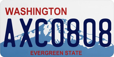 WA license plate AXC0808