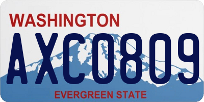 WA license plate AXC0809