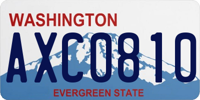 WA license plate AXC0810