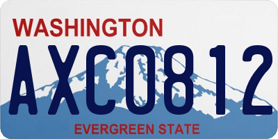 WA license plate AXC0812
