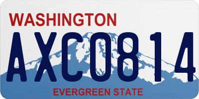 WA license plate AXC0814