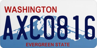 WA license plate AXC0816