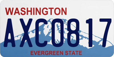 WA license plate AXC0817