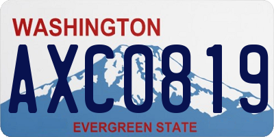 WA license plate AXC0819