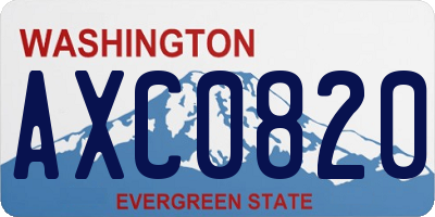 WA license plate AXC0820